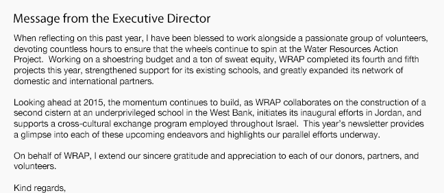 Message from the Executive Director